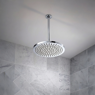 Click here to see Brizo RP100470PC Brizo Essential 14” Ceiling Mount Shower Arm and Flange, Polished Chrome - RP100470PC