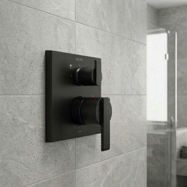 Click here to see  T24867-BL Delta Angular Modern Monitor 14 Series Valve Trim w/ 3-Function Diverter, Lever Handles, Matte Black - T24867-BL