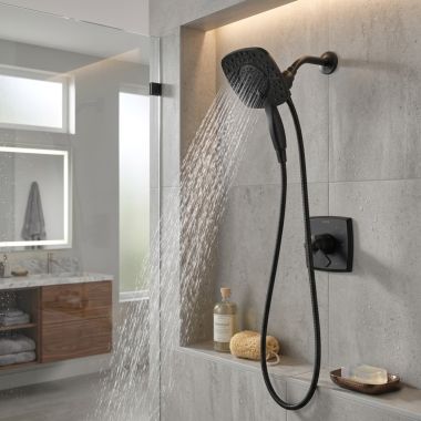 Click here to see DELTA FAUCETS COMPANY T17264-BL-I Delta Ashlyn Monitor 17 Series Two-In-One In2ition Shower Faucet with Volume Control, Two Handles, 1.75 GPM, Matte Black - T17264-BL-I