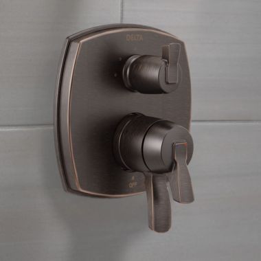 Click here to see Delta T27876-RBLHP Delta Stryke Monitor 17 Series Two-Handle Valve Trim w/ 3-Function Diverter, Less Handle, Venetian Bronze - T27876-RBLHP