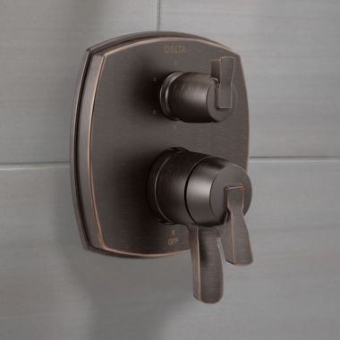 Click here to see Delta T27976-RBLHP Delta Stryke Monitor 17 Series Two-Handle Valve Trim w/ 6-Function Diverter, Less Handle, Venetian Bronze - T27976-RBLHP