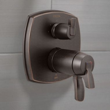 Click here to see Delta T27T876-RBLHP Delta Stryke TempAssure 17T Series Two-Handle Valve Trim w/ 3-Function Diverter, Less Handle, Venetian Bronze - T27T876-RBLHP
