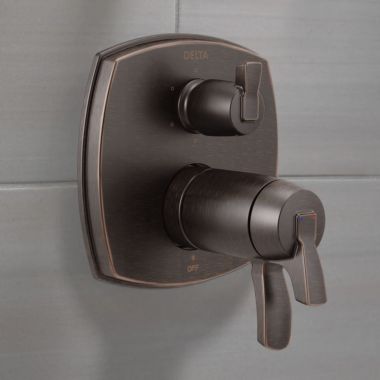 Click here to see Delta T27T976-RBLHP Delta Stryke TempAssure 17T Series Two-Handle Valve Trim w/ 6-Function Diverter, Less Handle, Venetian Bronze - T27T976-RBLHP
