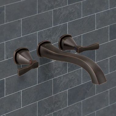 Click here to see Delta T5776-RBWL Delta Stryke Two-Handle Wall-Mount Tub Faucet Trim, Lever Handles, 8 GPM, Venetian Bronze - T5776-RBWL
