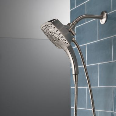Click here to see  58474 Delta Universal Showering H2Okinetic In2ition 5-Setting Two-In-One Shower, 1.75 GPM, Chrome - 58474