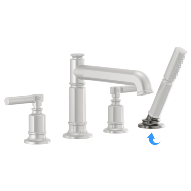 Click here to see Brizo RP101138SL Brizo Levoir Hand Shower Base, Set Screw, Button, and Wrench For Roman Tub Faucet, Brilliance Luxe Steel - RP101138SL