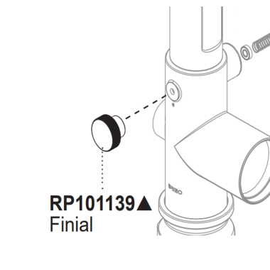 Click here to see Brizo RP101139NK Brizo Invari Single-Handle Floor Mount Tub Filler Finial, Brilliance Luxe Nickel - RP101139NK