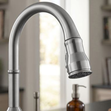 Click here to see Delta RP100833AR Delta Broderick Sprayer Assembly for the Broderick 9190 and 9190T Kitchen Faucet, ShieldSpray, Artic Stainless - RP100833AR
