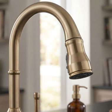 Click here to see Delta RP100833CZ Delta Broderick Sprayer Assembly for the Broderick 9190 and 9190T Kitchen Faucet, ShieldSpray, Brilliance Champagne Bronze - RP100833CZ