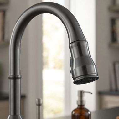 Click here to see Delta RP100833KS Delta Broderick Sprayer Assembly for the Broderick 9190 and 9190T Kitchen Faucet, ShieldSpray, Black Stainless - RP100833KS