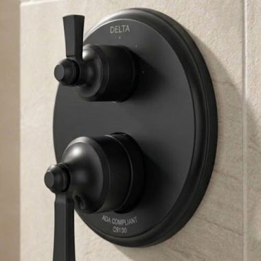 Click here to see Delta RP100945BL Delta Escutcheon for 14 Series Integrated Diverter Trim, Matte Black - RP100945BL