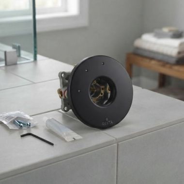 Click here to see Delta RP100952BL Delta Galeon Three-Function Diverter Escutcheon, Matte Black - RP100952BL