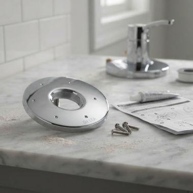 Click here to see Delta RP100953 Delta Galeon Six-Function Diverter Escutcheon, Chrome - RP100953