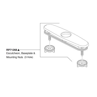 Click here to see Peerless RP71268BL Peerless Precept Matte Black 10in Escutcheon, Base Plate, and Mounting Nut - RP71268BL