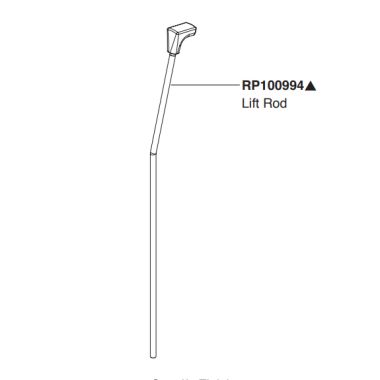 Click here to see Peerless RP100994 Peerless Parkwood Chrome Lift Rod for P1535LF, 11-1/3 Inches - RP100994