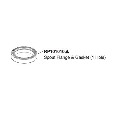 Click here to see Peerless RP101010SS Peerless Parkwood Stainless Replacement Spout Flange and Gasket -  RP101010SS