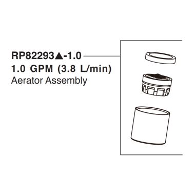 Click here to see Peerless RP82293BL-1.0 Peerless Precept Matte Black Aerator Assembly for P191102LF, 1.0 GPM - RP82293BL-1.0