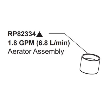 Click here to see Peerless RP82334BL Peerless Precept Matte Black Aerator Assembly for P191102LF, 1.8 GPM - RP82334BL