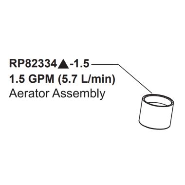 Click here to see Peerless RP82334BL-1.5 Peerless Precept Matte Black Aerator Assembly for P199152LF, 1.5 GPM - RP82334BL-1.5