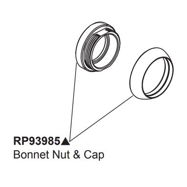 Click here to see Peerless RP93985BL Peerless Replacement Part Matte Black Bonnet Nut and Cap - RP93985BL