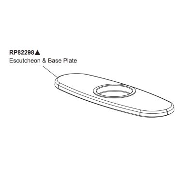 Click here to see Peerless RP82298BL Peerless Apex 3-Hole Matte Black Escutcheon Plate - RP82298BL