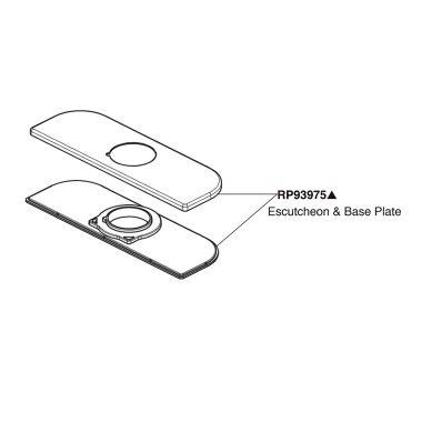 Click here to see Peerless RP93975BL Peerless Matte Black 6in Escutcheon and Base Plate - RP93975BL 