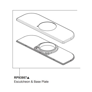 Click here to see Peerless RP93987BL Peerless Matte Black 6in Escutcheon and Base Plate - RP93987BL
