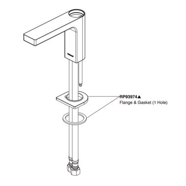 Click here to see Peerless RP93974BL Peerless Xander Matte Black Flange and Gasket - RP93974BL