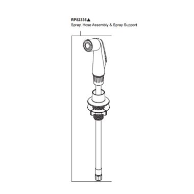 Click here to see Peerless RP82336BL Peerless Precept Series Matte Black 5in Side Pray with Hose and Spray Support - RP82336BL 