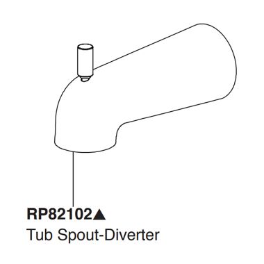 Click here to see Peerless RP82102BL Peerless Precept Slip-On Diverter Tub Spout, 10 GPM, Matte Black - RP82102BL