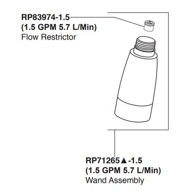 Click here to see Peerless RP71265-1.5 Peerless Matte Black Two-Function 1.5 GPM Wand Assembly - RP71265-1.5