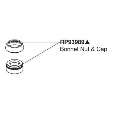 Click here to see Peerless RP93989BL Peerless Replacement Part Matte Black Bonnet Nut and Cap - RP93989BL 