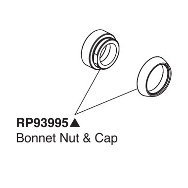 Click here to see Peerless RP93995BL Peerless Replacement Parts Matte Black Bonnet Nut and Cap - RP93995BL