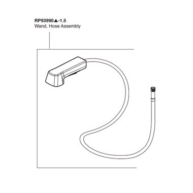 Click here to see Peerless RP93990BL-1.5 Peerless Xander Matte Black 1.5 GPM Pull-Out Wand and Hose Assembly - RP93990BL-1.5