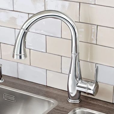 Click here to see Grohe 30213001 GROHE PARKFIELD 1.75 Gpm Single-Handle Pull Down Kitchen Faucet with Dual Spray, StarLight Chrome - 30213001