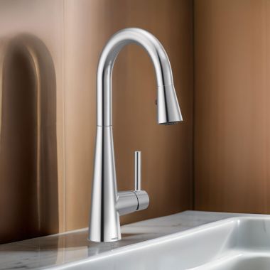 Click here to see Moen 7664 Moen Sleek Single Handle Pull-Down Bar/Prep Faucet, Chrome - 7664