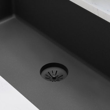 Click here to see Elkay LKPDQSCH Elkay Quartz Perfect Drain Charcoal 3-1/2in Removable Polymer Basket Strainer and Rubber Stopper - LKPDQSCH