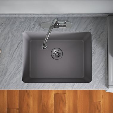 Click here to see Elkay LKPDQSGS Elkay Quartz Perfect Drain Greystone 3-1/2in Removable Polymer Basket Strainer and Rubber Stopper - LKPDQSGS