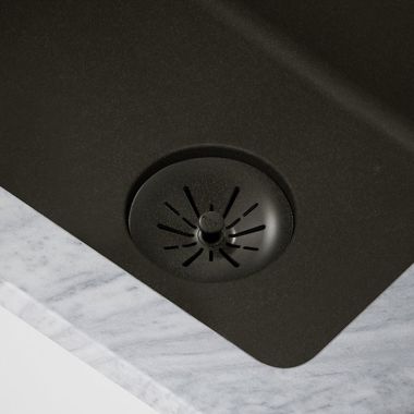 Click here to see Elkay LKPDQSGY Elkay Quartz Perfect Drain Dusk Gray 3-1/2in Removable Polymer Basket Strainer and Rubber Stopper - LKPDQSGY