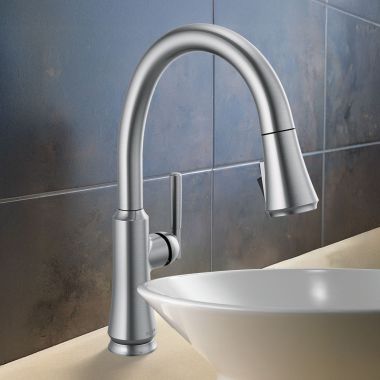 Click here to see Delta 9179-AR-DST Delta Coranto Kitchen Faucet, Pull-Down, DIAMOND Seal, MagnaTile Docking, ADA, 1.8 GPM, Arctic Stainless - 9179-AR-DST