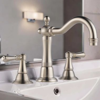 Click here to see Brizo 65336LF-BN Brizo Tresa Two-Handle Widespread Bathroom Faucet With Metal Pop-Up, Quick-Snap, Three-Hole, 1.5 GPM, Brilliance Brushed Nickel - 65336LF-BN