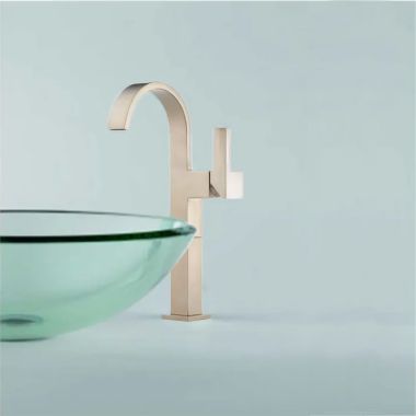 Click here to see Brizo 65480LF-BN Brizo Siderna Single-Handle Brilliance Brushed Nickel Vessel Bathroom Faucet with Ceramic Cartridge, Single-Hole, 1.5 GPM, Less Drain - 65480LF-BN