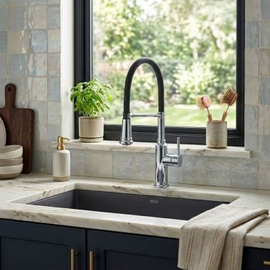 Click here to see  442508 Blanco Empressa Semi-Pro Pull-Out Kitchen Faucet, Swivel Spout, 1.5 GPM, Chrome - 442508