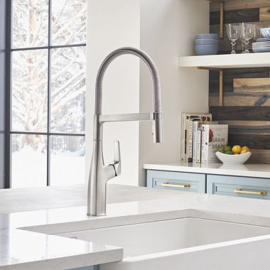 Click here to see BLANCO 442676 Blanco Rivana Semi-Pro Pull-Down Kitchen Faucet, Swivel Spout, 1.5 GPM, PVD Steel - 442676