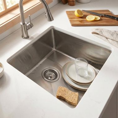 Click here to see Franke CUX11015 Franke Cube 16in x 17in Stainless Steel Single-Bowl Undermount Kitchen Sink with Sound Dampening, Less Faucet Hole - CUX11015 (122.0371.982)