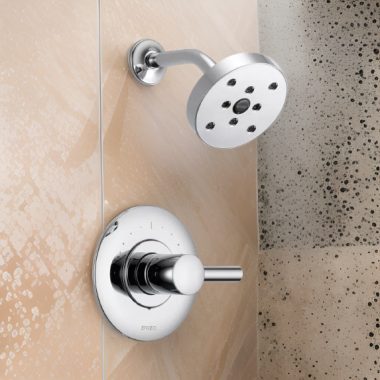 Click here to see Brizo T60P220-PC Brizo Odin Monitor 14 Series H2Okinetic Shower Faucet with Single-Function Showerhead, Single-Handle, 1.75 GPM, Lever Handle, Polished Chrome - T60P220-PC