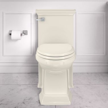 Click here to see American Standard 2851A104.222 American Standard Town Square S One-Piece Toilet w/ Seat, Elongated, Right Height, Left Hand, 1.28 GPF, Linen - 2851A104.222