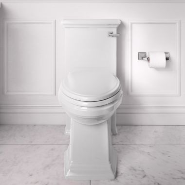 Click here to see American Standard 2851A105.020 American Standard Town Square S One-Piece Toilet w/ Seat, Elongated, Right Height, Right Hand, 1.28 GPF, White - 2851A105.020
