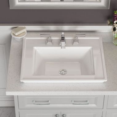 Click here to see American Standard 1203008.020 American Standard Town Square S 24in x 19in Drop-In Lavatory Sink with Front Overflow, 8in Center, Fine Fireclay, White - 1203008.020
