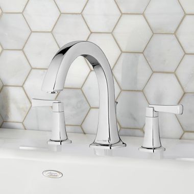 Click here to see American Standard T353900.002 American Standard Townsend Two-Handle Polished Chrome Roman Tub Faucet Trim with Diverter, Metal Lever Handles, Brass - T353900.002